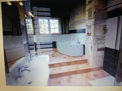 Salle de bains dans l'établissement maison de campagne