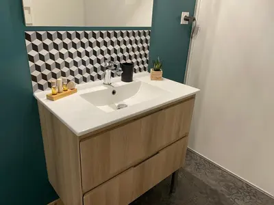 Salle de bains dans l'établissement Gîte La Rive Gauche