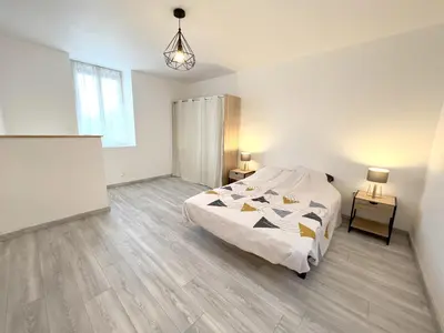 Un ou plusieurs lits dans un hébergement de l'établissement 178C - Duplex T2 Tout Confort du Gond - 60 m2