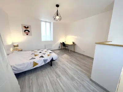 Un ou plusieurs lits dans un hébergement de l'établissement 178C - Duplex T2 Tout Confort du Gond - 60 m2