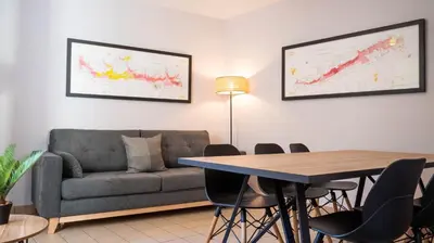 Coin salon dans l'établissement Le Havre Citadin - Maison de ville à Poitiers