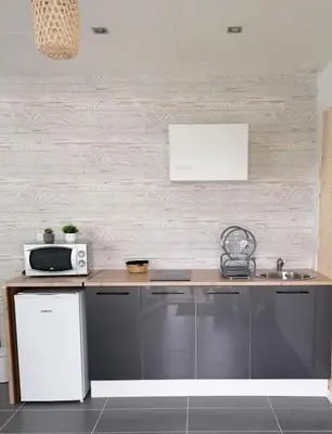 Cuisine ou kitchenette dans l'établissement Maison proche la Rochelle