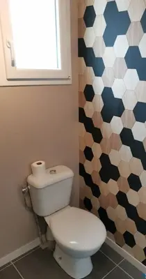 Salle de bains dans l'établissement Maison proche la Rochelle