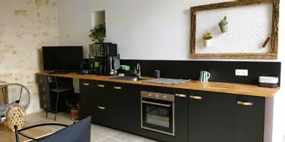 Cuisine ou kitchenette dans l'établissement Gîte de la Petite vallée