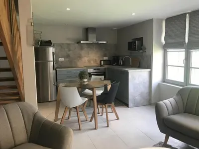 Cuisine ou kitchenette dans l'établissement Le relais postal