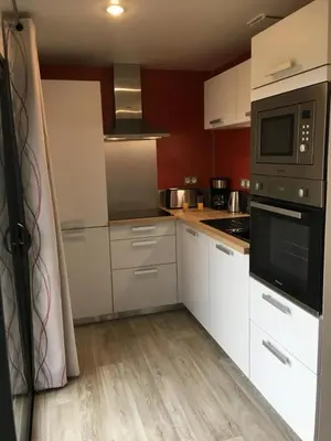 Cuisine ou kitchenette dans l'établissement Espelette la vallee des noyers