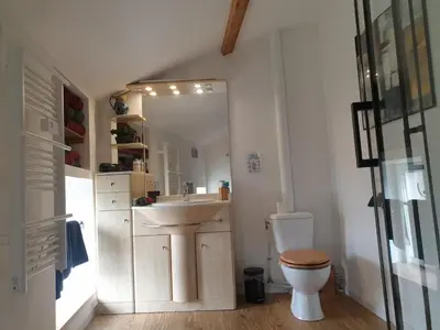 Salle de bains dans l'établissement La maison poitevine