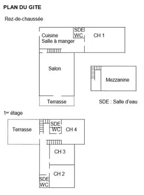 Plan de l'établissement Le moulin de l'anglee