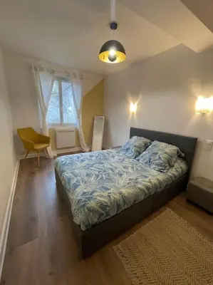 Un ou plusieurs lits dans un hébergement de l'établissement Le Sunny-hyper centre -proche gare - Paisible -WIFI HD -NETFLIX-Idéal couple business et famille