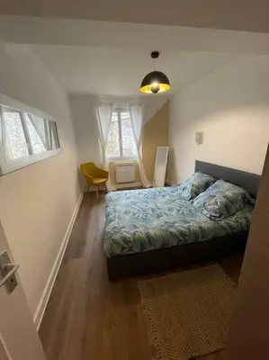 Un ou plusieurs lits dans un hébergement de l'établissement Le Sunny-hyper centre -proche gare - Paisible -WIFI HD -NETFLIX-Idéal couple business et famille