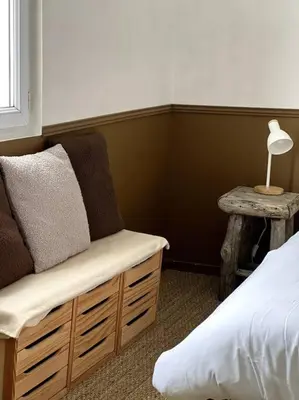 Un ou plusieurs lits dans un hébergement de l'établissement Appartement cosy 4 couchages